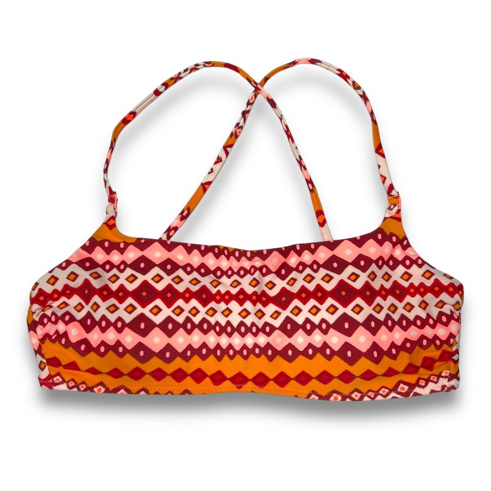 American Eagle Outfitters Aerie Geometric Print Scoop Bikini Top M Boho Chic New